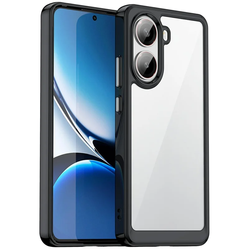 Cover Trasparente per Xiaomi Redmi Turbo 4 5G / Poco X7 Pro 5G TPU+Acrilico Custodia Protettiva per Telefono - Nero