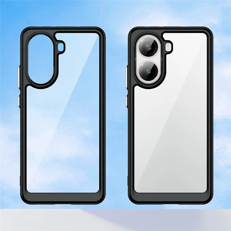 Cover Trasparente per Xiaomi Redmi Turbo 4 5G / Poco X7 Pro 5G TPU+Acrilico Custodia Protettiva per Telefono - Nero