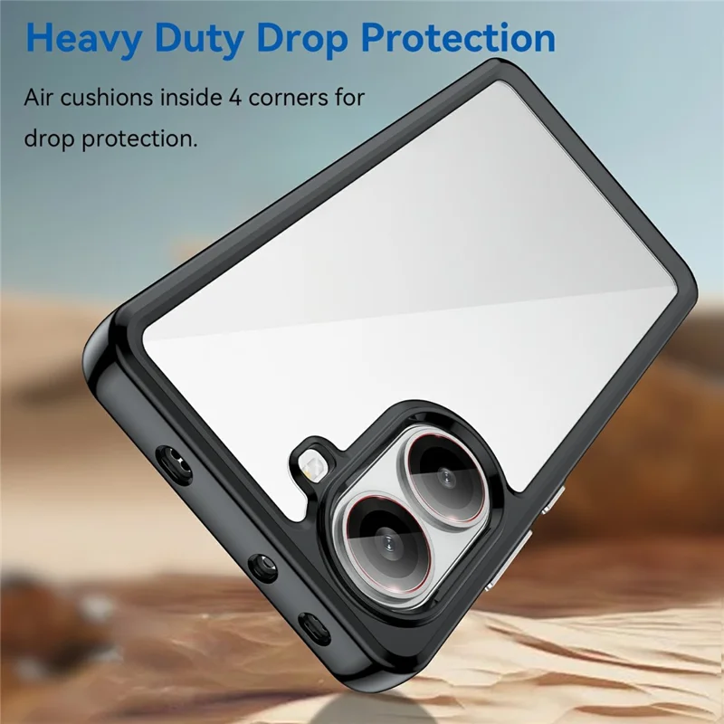 Cover Trasparente per Xiaomi Redmi Turbo 4 5G / Poco X7 Pro 5G TPU+Acrilico Custodia Protettiva per Telefono - Nero