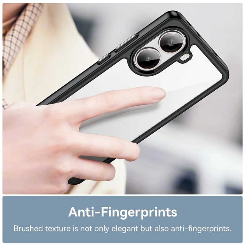 Cover Trasparente per Xiaomi Redmi Turbo 4 5G / Poco X7 Pro 5G TPU+Acrilico Custodia Protettiva per Telefono - Nero