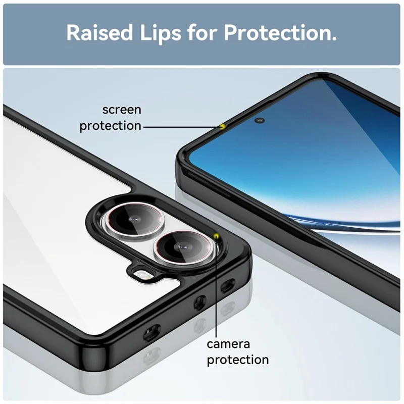 Cover Trasparente per Xiaomi Redmi Turbo 4 5G / Poco X7 Pro 5G TPU+Acrilico Custodia Protettiva per Telefono - Nero