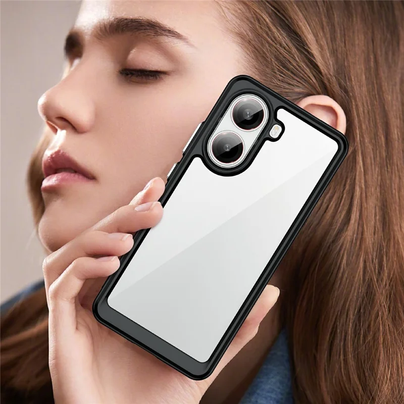 Cover Trasparente per Xiaomi Redmi Turbo 4 5G / Poco X7 Pro 5G TPU+Acrilico Custodia Protettiva per Telefono - Nero
