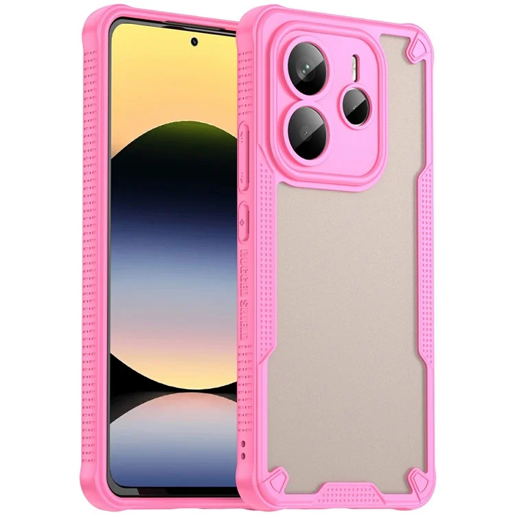 For Xiaomi Redmi Note 14 5G Case Hybrid Frosted Phone Back Cover - Pink