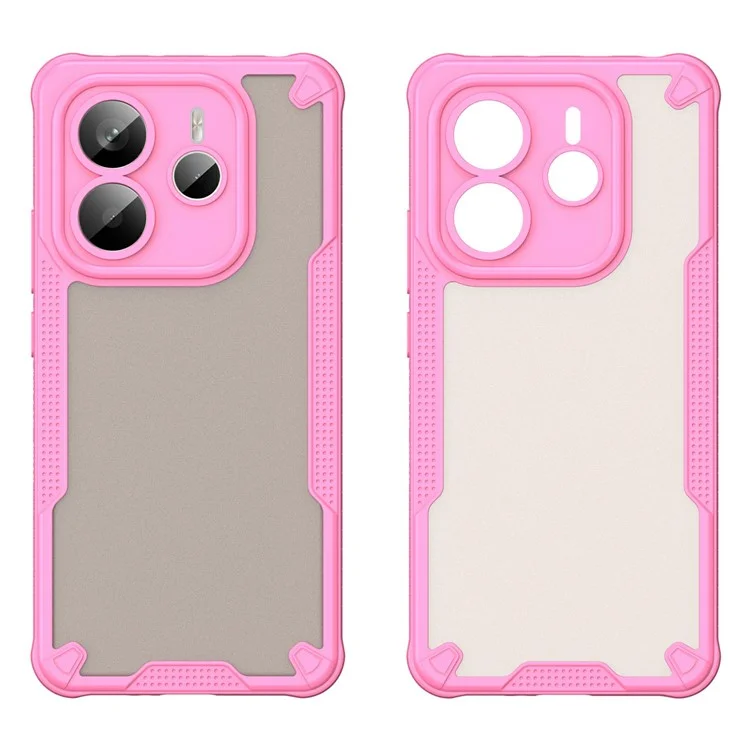 For Xiaomi Redmi Note 14 5G Case Hybrid Frosted Phone Back Cover - Pink