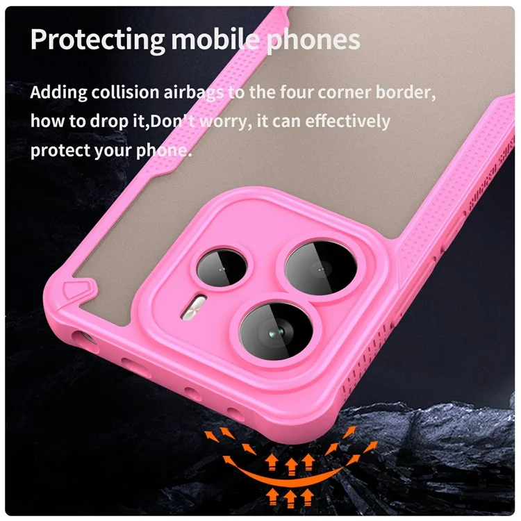 For Xiaomi Redmi Note 14 5G Case Hybrid Frosted Phone Back Cover - Pink