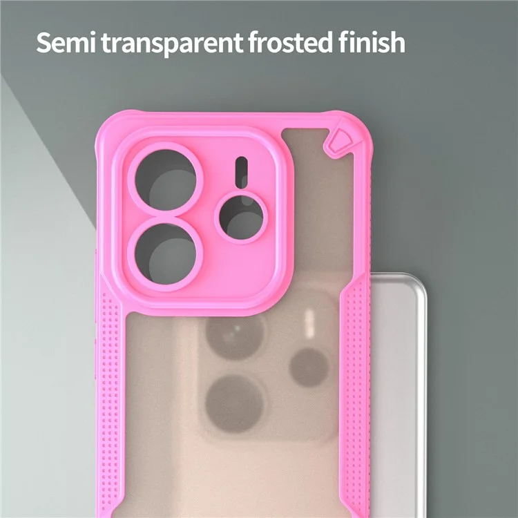 For Xiaomi Redmi Note 14 5G Case Hybrid Frosted Phone Back Cover - Pink