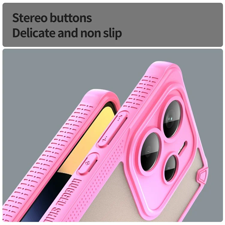 For Xiaomi Redmi Note 14 5G Case Hybrid Frosted Phone Back Cover - Pink