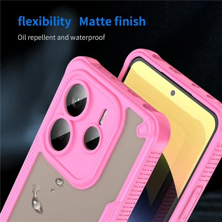 For Xiaomi Redmi Note 14 5G Case Hybrid Frosted Phone Back Cover - Pink