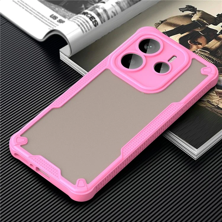 For Xiaomi Redmi Note 14 5G Case Hybrid Frosted Phone Back Cover - Pink