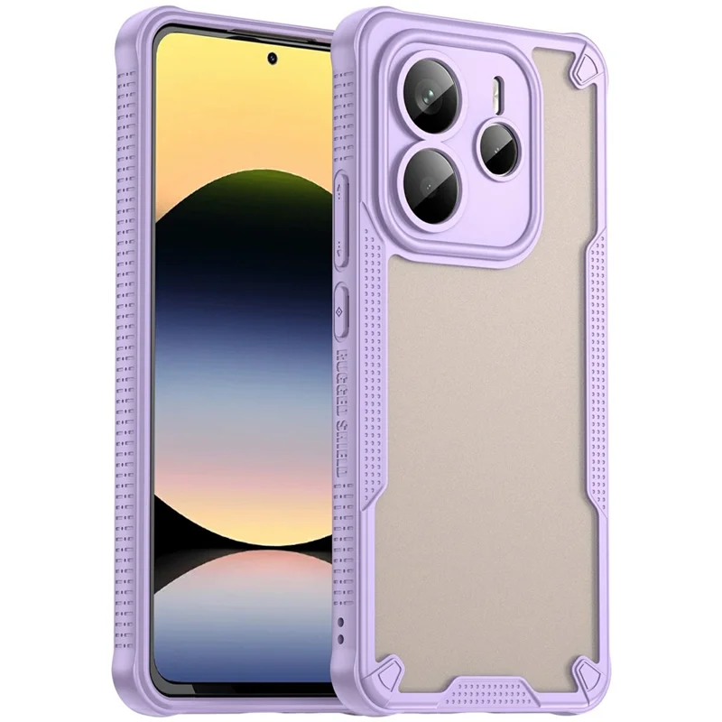 For Xiaomi Redmi Note 14 5G Case Hybrid Frosted Phone Back Cover - Purple