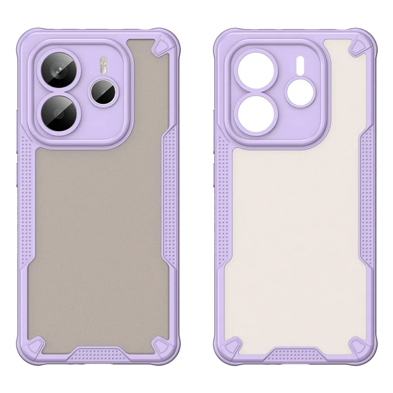 For Xiaomi Redmi Note 14 5G Case Hybrid Frosted Phone Back Cover - Purple