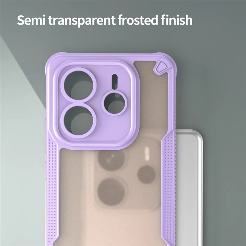 For Xiaomi Redmi Note 14 5G Case Hybrid Frosted Phone Back Cover - Purple