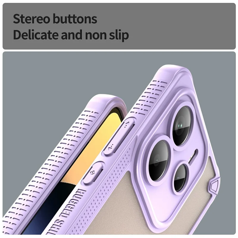 For Xiaomi Redmi Note 14 5G Case Hybrid Frosted Phone Back Cover - Purple