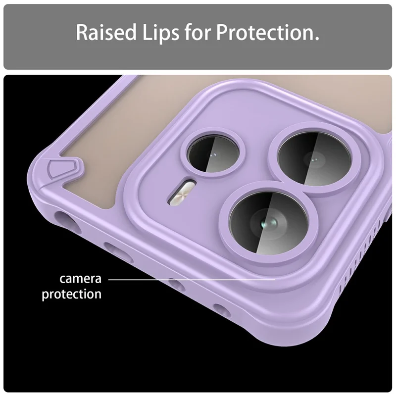 For Xiaomi Redmi Note 14 5G Case Hybrid Frosted Phone Back Cover - Purple