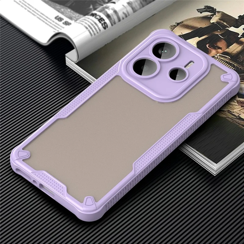 For Xiaomi Redmi Note 14 5G Case Hybrid Frosted Phone Back Cover - Purple