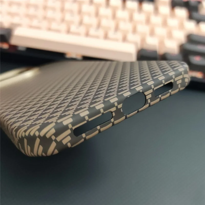 GKK For iPhone 16 Pro Magnetic Case with Metal Lens Frame Hard PC Phone Back Cover Carbon Fiber Texture - Gold