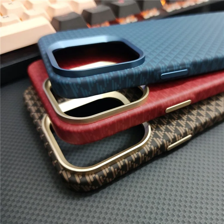 GKK For Huawei Mate 70 Magnetic Case with Metal Lens Frame Hard PC Phone Back Cover Carbon Fiber Texture - Gold