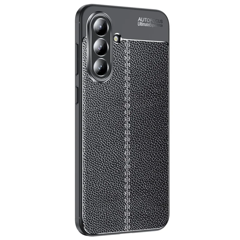 For Samsung Galaxy A26 5G Case Litchi Texture TPU Flexible Phone Cover, Black