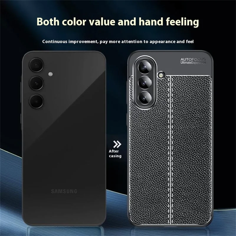 For Samsung Galaxy A26 5G Case Litchi Texture TPU Flexible Phone Cover, Black