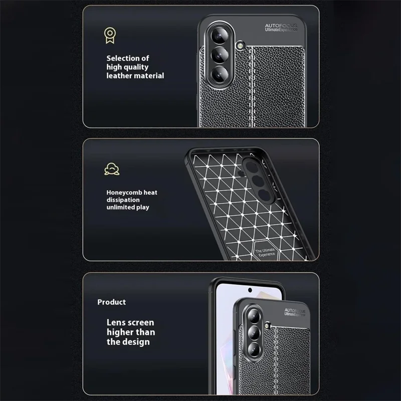 For Samsung Galaxy A26 5G Case Litchi Texture TPU Flexible Phone Cover, Black