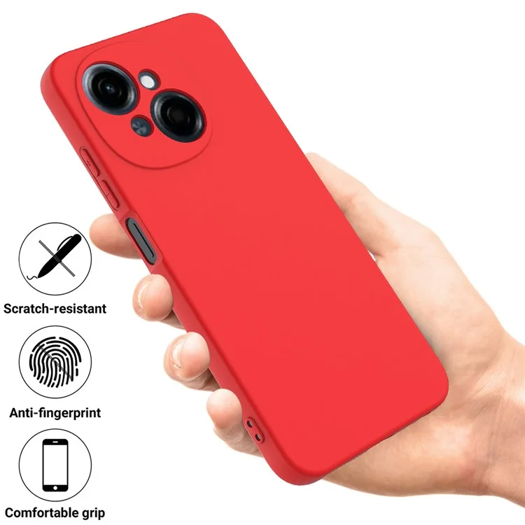 Cover per TECNO Spark Go 2025 in Silicone Liquido con Cinturino da Polso - Rosso
