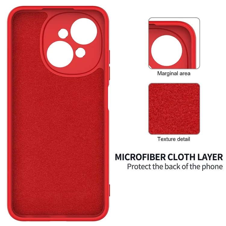 Cover per TECNO Spark Go 2025 in Silicone Liquido con Cinturino da Polso - Rosso