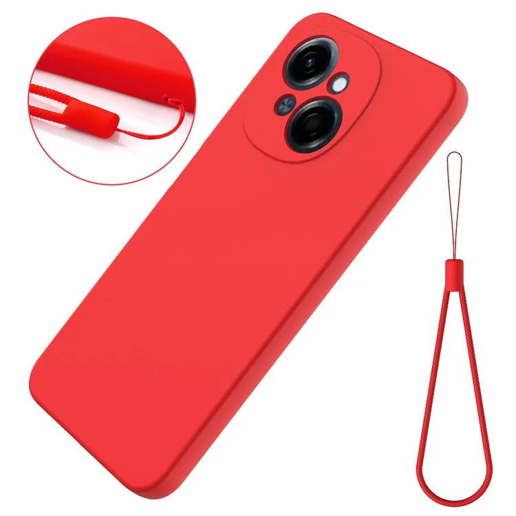 Cover per TECNO Spark Go 2025 in Silicone Liquido con Cinturino da Polso - Rosso
