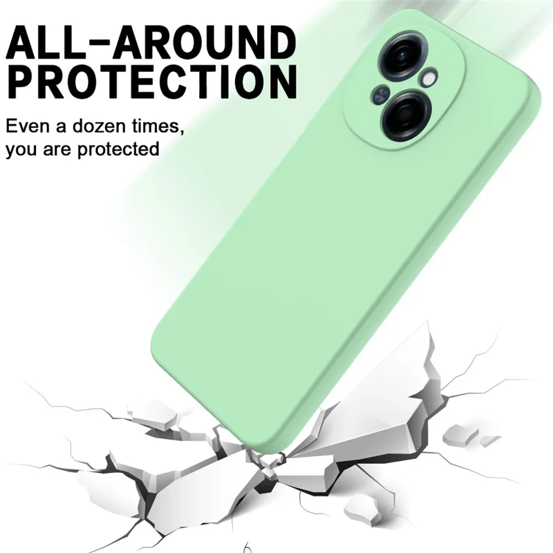 For TECNO Spark Go 2025 Case Liquid Silicone Phone Back Cover with Hand Strap - Green