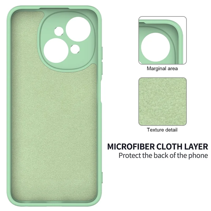 For TECNO Spark Go 2025 Case Liquid Silicone Phone Back Cover with Hand Strap - Green