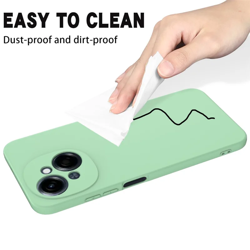 For TECNO Spark Go 2025 Case Liquid Silicone Phone Back Cover with Hand Strap - Green