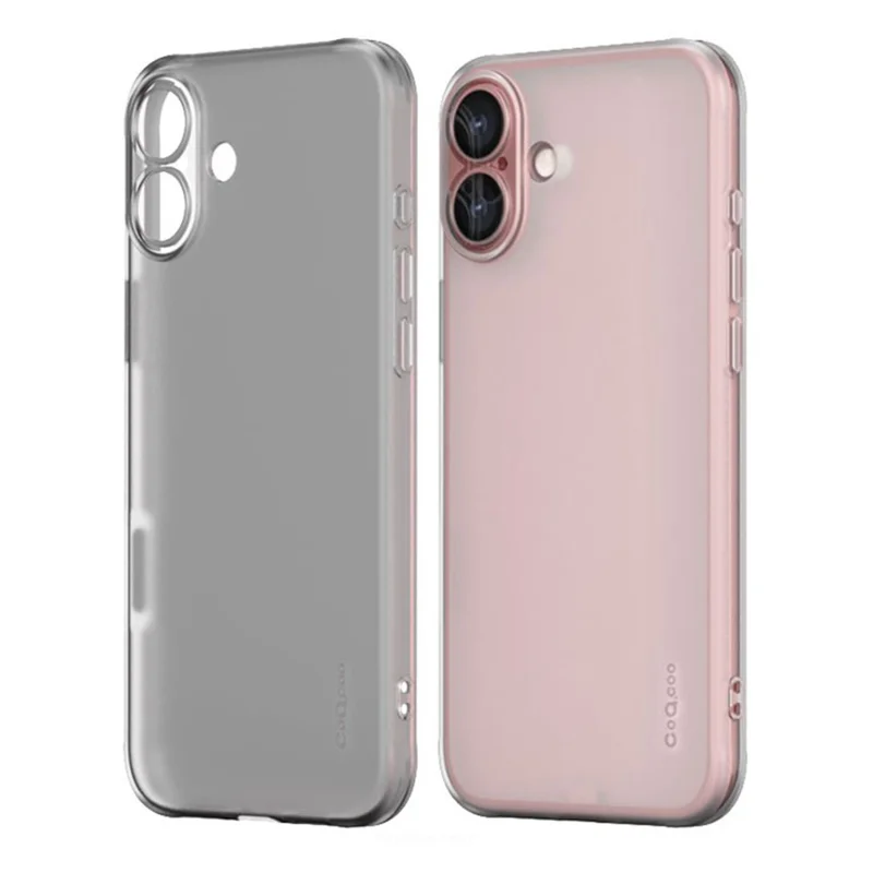 Q.COO For iPhone 16 Case Drop Protection TPU Protective Phone Back Cover - Transparent Black