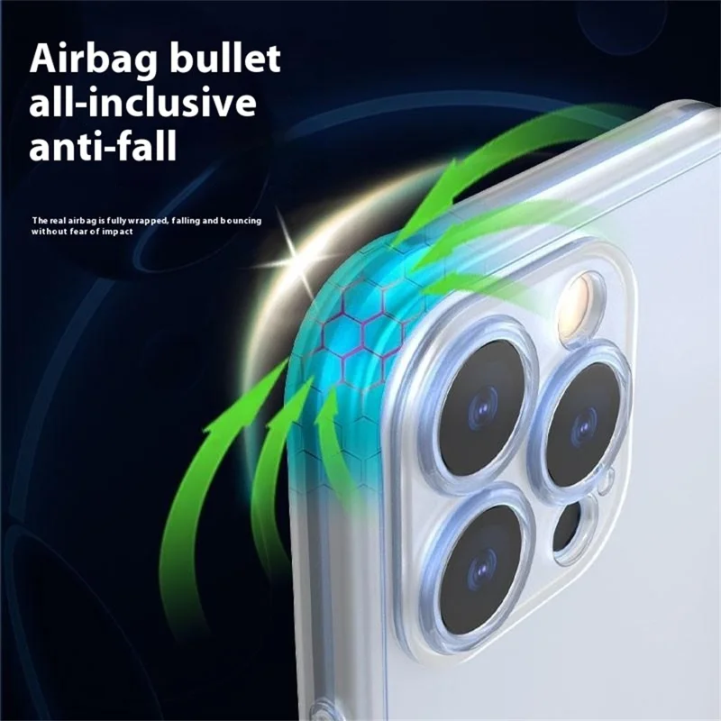Q.COO For iPhone 16 Pro Case Drop Protection TPU Protective Phone Back Cover - Transparent