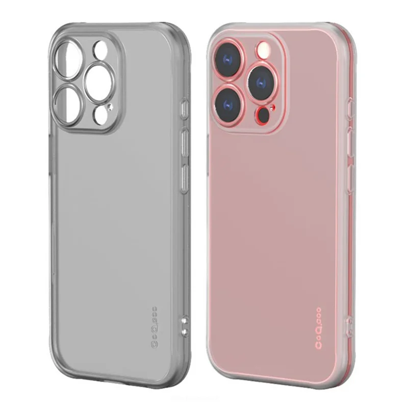 Q.COO For iPhone 16 Pro Max Case Drop Protection TPU Protective Phone Back Cover - Transparent Black