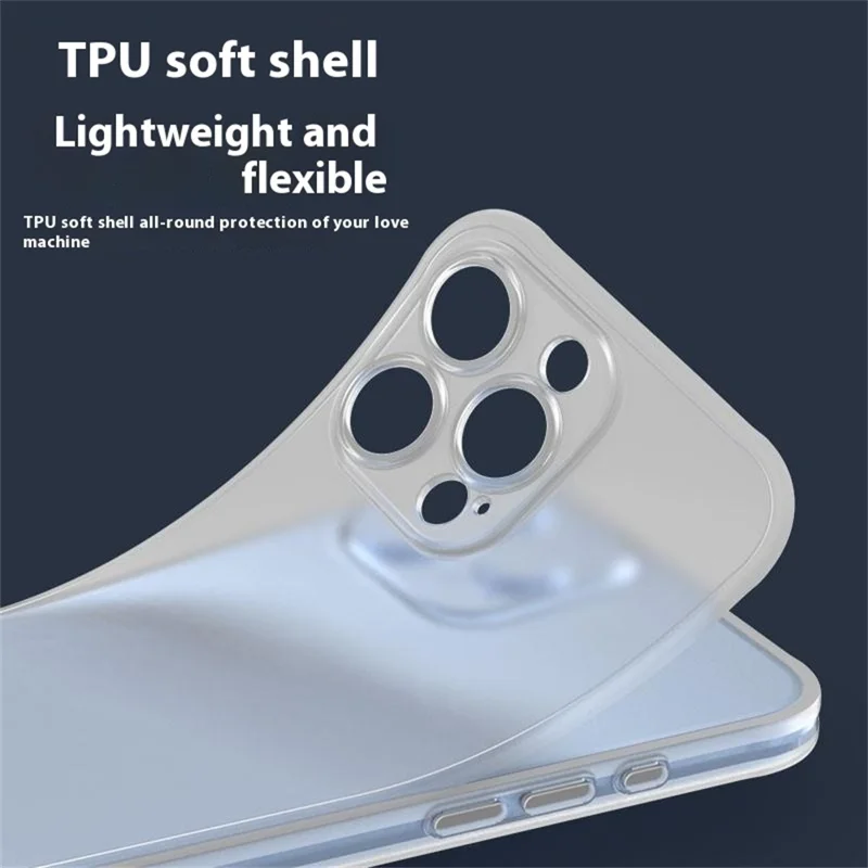 Q.COO For iPhone 16 Pro Max Case Drop Protection TPU Protective Phone Back Cover - Transparent Black