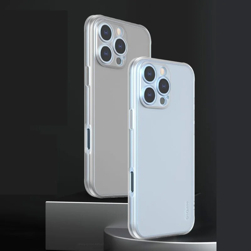Q.COO For iPhone 16 Pro Max Case Drop Protection TPU Protective Phone Back Cover - Transparent Black