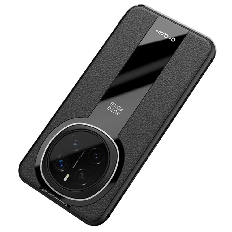Q.COO Para Honor Magic7 Pro 5G Funda Antigolpes de Cuero PU + TPU + Acrílico Carcasa para Móvil - Negro