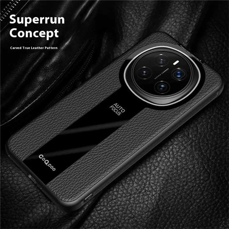 Q.COO Para Honor Magic7 Pro 5G Funda Antigolpes de Cuero PU + TPU + Acrílico Carcasa para Móvil - Negro