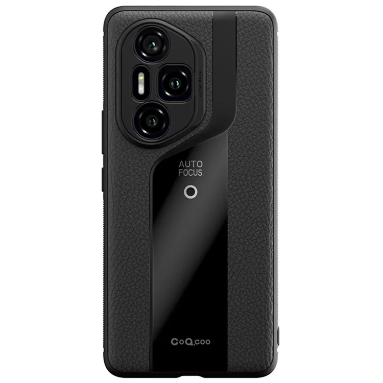 Étui de protection Q.COO For Honor 300 Pro en PU + TPU + acrylique - Noir