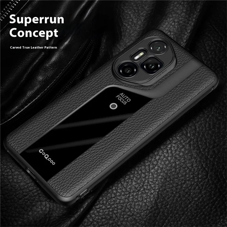 Étui de protection Q.COO For Honor 300 Pro en PU + TPU + acrylique - Noir