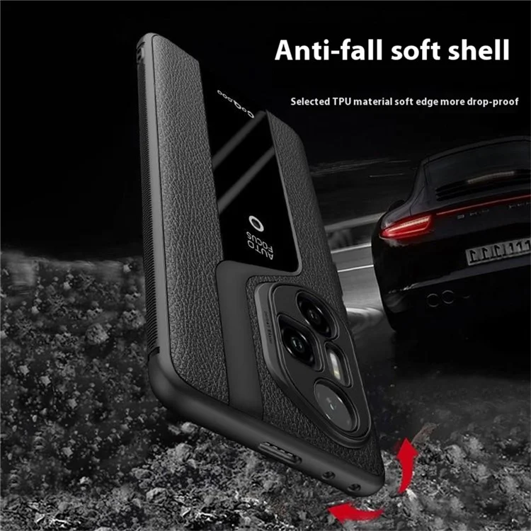 Étui de protection Q.COO For Honor 300 Pro en PU + TPU + acrylique - Noir