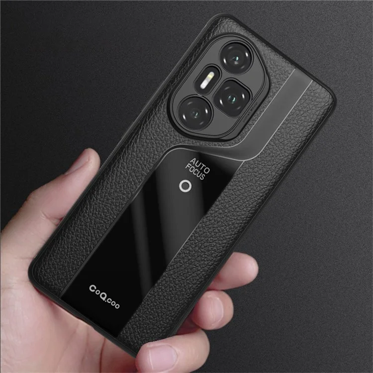 Étui de protection Q.COO For Honor 300 Pro en PU + TPU + acrylique - Noir