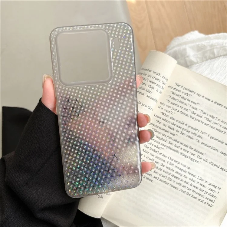 Q.COO Pour Xiaomi 15 Étui Souple Scintillant en TPU Protection Téléphone - Gris