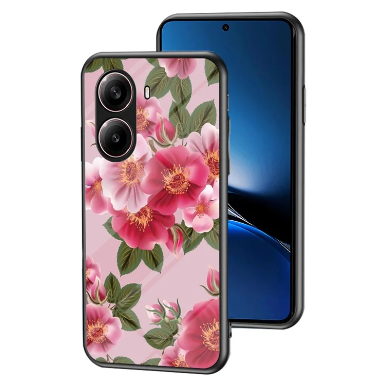 Чехол для Xiaomi Redmi Turbo 4 5G с цветочным узором из TPU и закаленного стекла - Роскошный Пион