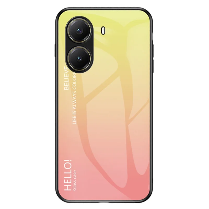 For Xiaomi Poco X7 Pro 5G / Redmi Turbo 4 5G Case Anti-Scratch Tempered Glass + PC+TPU Phone Cover - Gradient Yellow