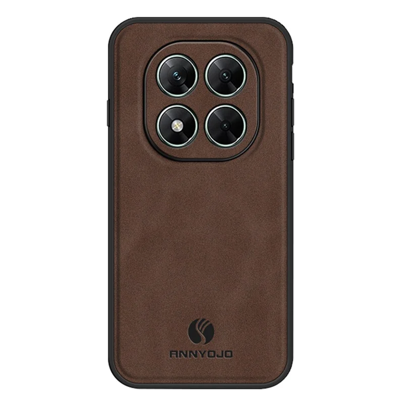 ANNYOJO Für Xiaomi Poco X7 5G Hülle PU-Leder + PC + TPU Stoßfeste Handyrückseite - Kaffeebraun