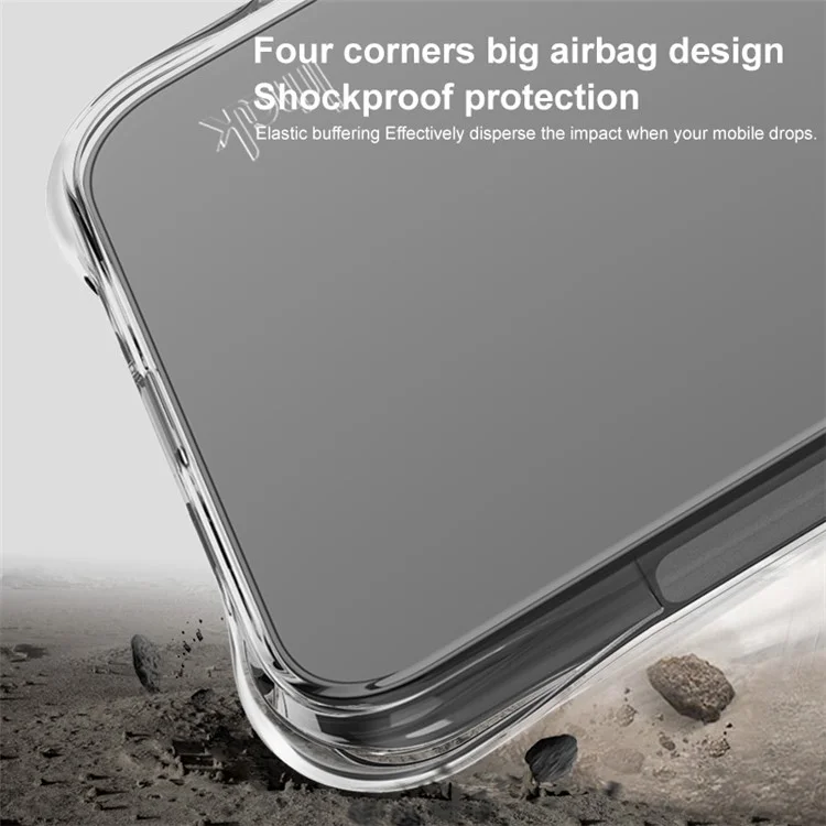 Étui IMAK pour Xiaomi Redmi Turbo 4 5G / Poco X7 Pro 5G Coque de Téléphone TPU Protection Antichoc avec Coussin d'Air - Transparent Noir