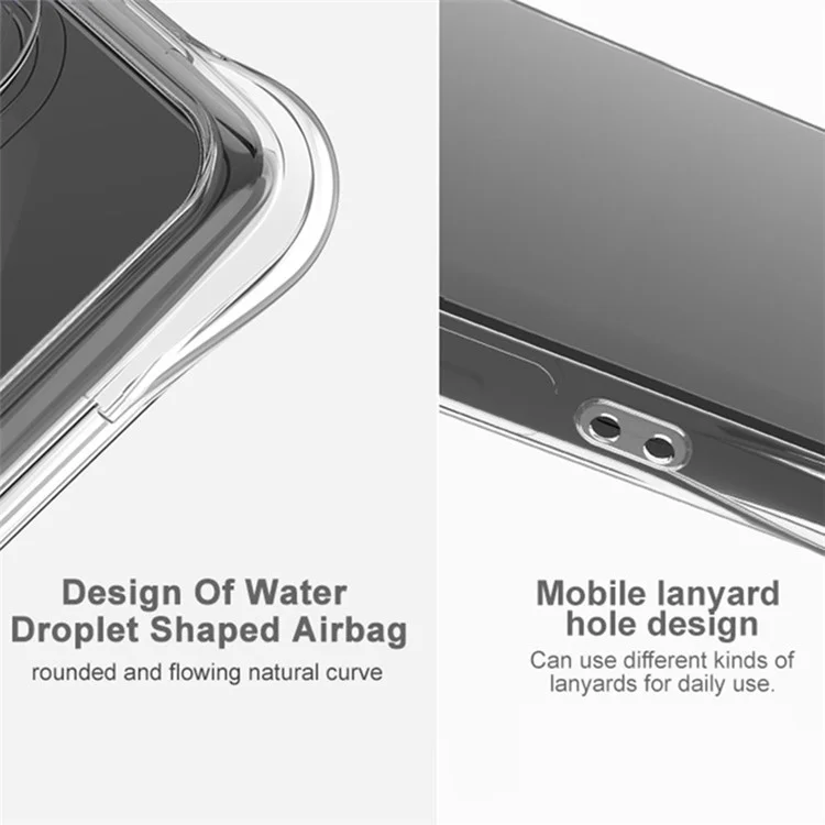 Étui IMAK pour Xiaomi Redmi Turbo 4 5G / Poco X7 Pro 5G Coque de Téléphone TPU Protection Antichoc avec Coussin d'Air - Transparent Noir