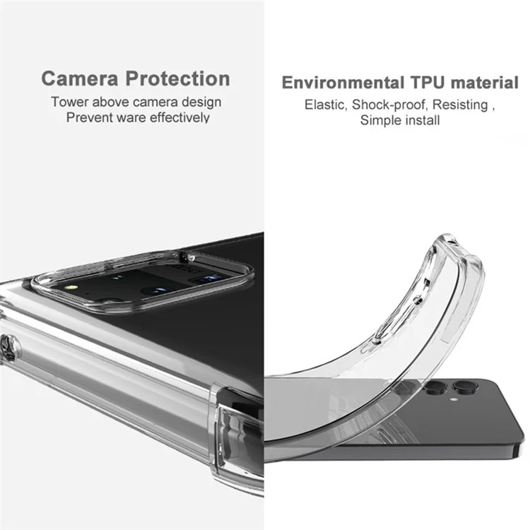 Étui IMAK pour Xiaomi Redmi Turbo 4 5G / Poco X7 Pro 5G Coque de Téléphone TPU Protection Antichoc avec Coussin d'Air - Transparent Noir