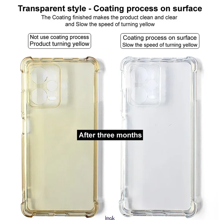 Étui IMAK pour Xiaomi Redmi Turbo 4 5G / Poco X7 Pro 5G Coque de Téléphone TPU Protection Antichoc avec Coussin d'Air - Transparent Noir