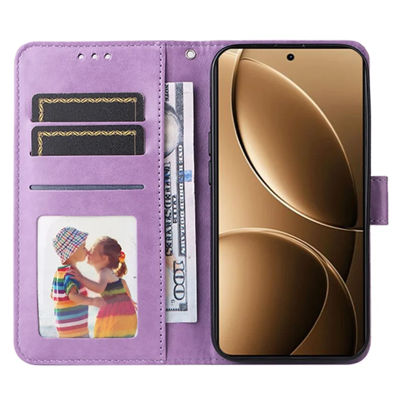 For Xiaomi Poco F7 Ultra 5G / Redmi K80 Pro 5G Case Sunflower Imprint Leather Wallet Phone Cover - Purple